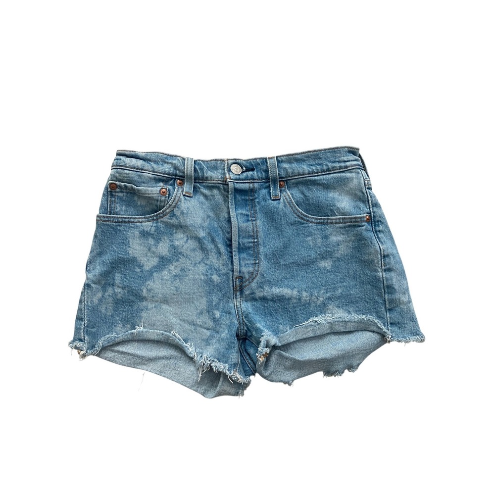 Levis 501‎ Original Acid Wash Blue Denim Cut Off Shorts Button Fly Womens Size 2